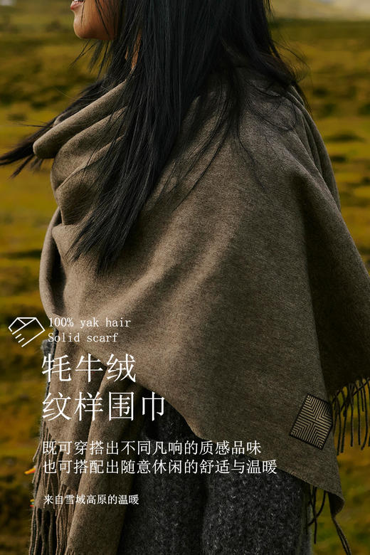 饮水鸟  藏地纹样牦牛绒围巾 商品图0