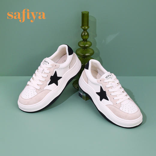 Safiya/索菲娅 潮趣星星波浪底2023年春季新款拼色运动松糕面包大头休闲板鞋 SF31112420 商品图6