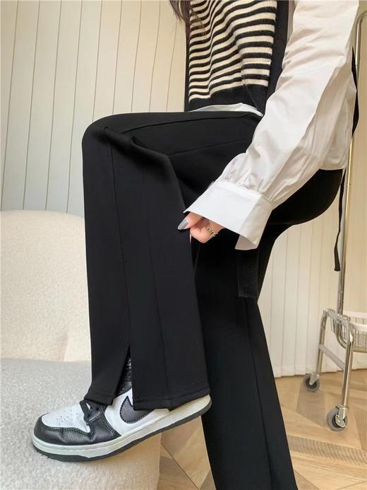 【YW】无忧购高腰弹力腰围空气棉云朵裤腿开叉阔腿裤8566  （2.17截单后7天发货)25年清仓捡漏 商品图8