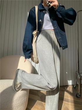 【YW】无忧购高腰弹力腰围空气棉云朵裤腿开叉阔腿裤8566  （2.17截单后7天发货)25年清仓捡漏