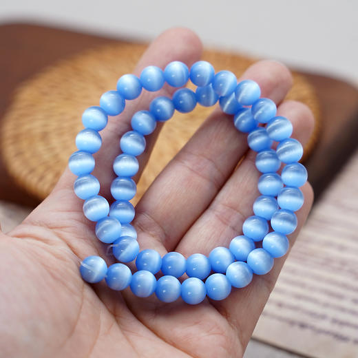 蓝猫眼8MM珠料意卡米诺手串念珠单颗珠子散珠半成品 商品图3