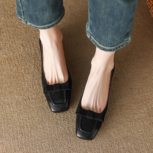 春季新款，复古擦色方头粗跟单鞋YF-A3072 商品图4