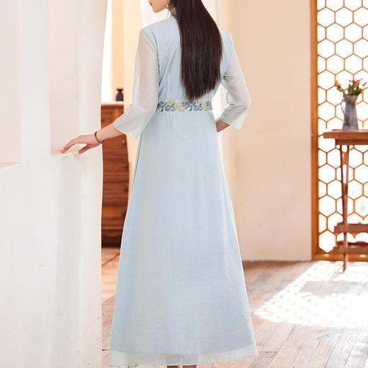 中式复古民族风，绣花禅意服大码连衣裙OG-6016 商品图2