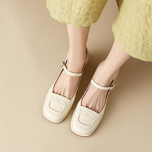 春季新款，复古方头玛丽珍粗跟单鞋YF-A1078 商品图3