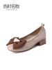 西村名物2023年春新款甜美风方头浅口牛皮女蝴蝶结通勤单鞋T23AE12471 商品缩略图1