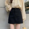 【时尚百搭❗️百搭高腰牛仔短裙】遮肉显瘦，黑色半身裙女新款，春夏韩版百搭，a字包臀女裙子 商品缩略图5