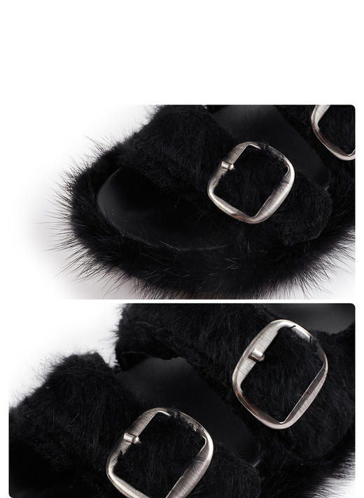 jnby  23年春款  一字扣毛茸茸凉鞋 6N3M12690 商品图5