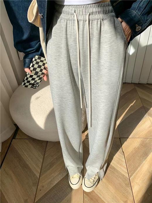 【YW】无忧购高腰弹力腰围空气棉云朵裤腿开叉阔腿裤8566  （2.17截单后7天发货)25年清仓捡漏 商品图9