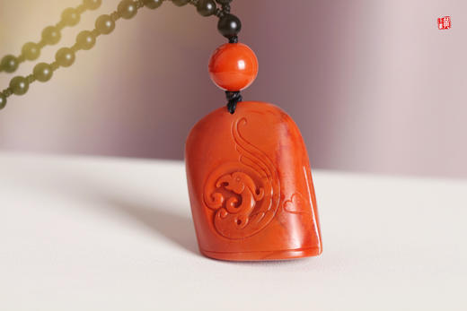 南红精雕【龙凤呈祥】印章吊坠 商品图2