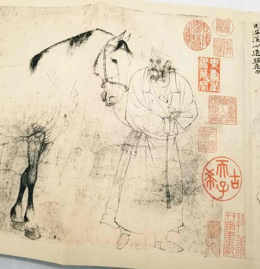 《李公麟 五马图 临韦偃牧放图》，16开，册页装，李公麟绘，四川美术出版社2017年一版一印，定价88，售价35元。 商品图8