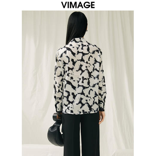 VIMAGE纬漫纪春季新款印花时尚舒适显瘦衬衣衬衫V1909504 商品图4