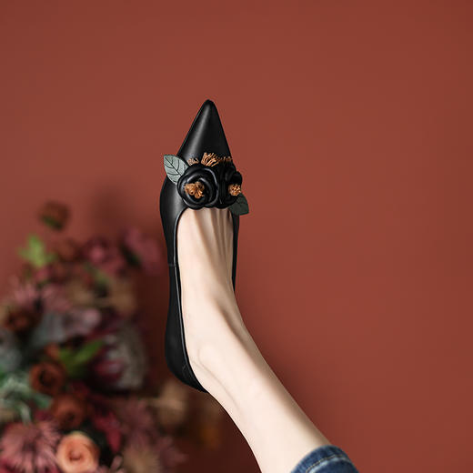 春季新款，里外全皮单鞋小香风高跟鞋FD8142 商品图12