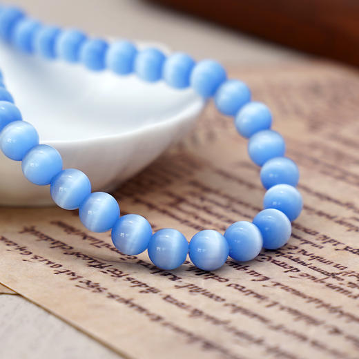 蓝猫眼8MM珠料意卡米诺手串念珠单颗珠子散珠半成品 商品图5