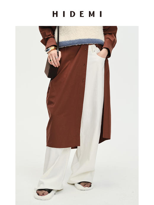 HIDEMI “天王裤”柔软水洗牛仔棉中低腰阔腿牛仔裤 白色/黑色/芝麻色 商品图6