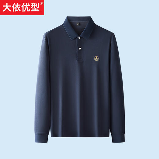 一口价【新款DK】 大依优型春秋长袖POLO衫翻领丝光棉免烫大号大码上衣男士系显商务加肥加大男装 商品图4