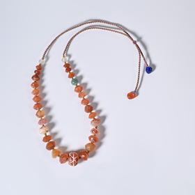 镶蚀红玉髓法恩斯+斑斓红玛瑙项链