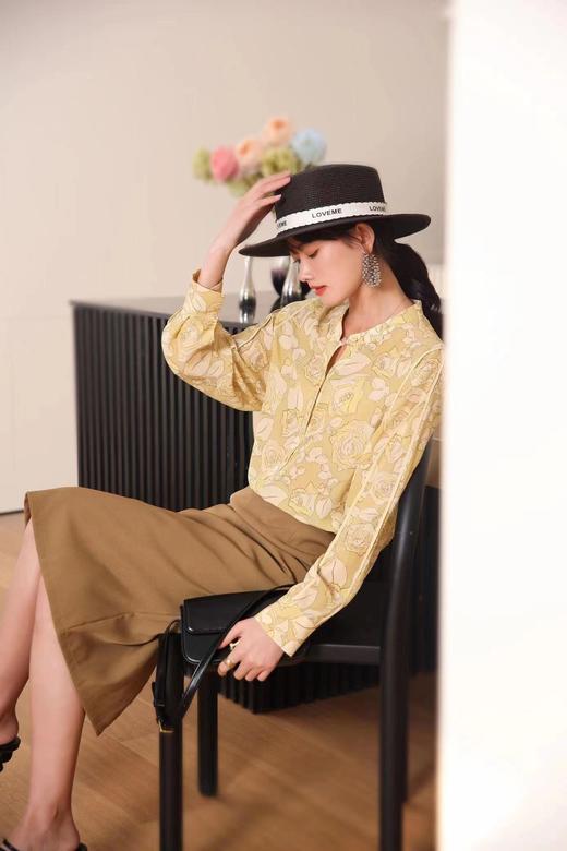 火桐hooton小圆领印花真丝衬衫233018 商品图2