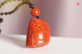 南红精雕【龙凤呈祥】印章吊坠