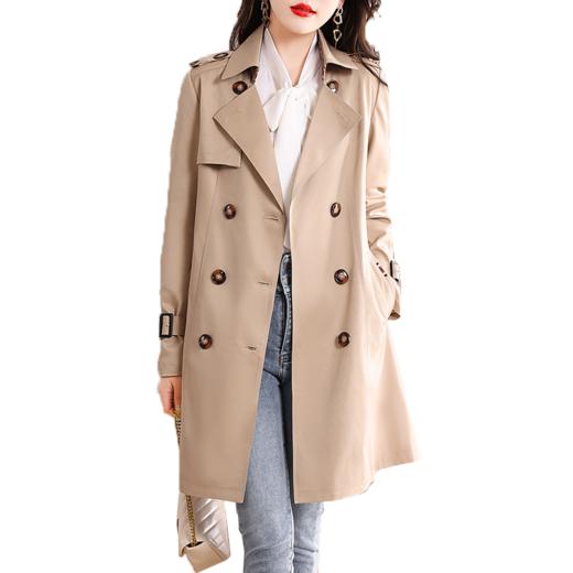 春装新款，纯色韩版长款风衣HR-MXG3212-1-1 商品图4