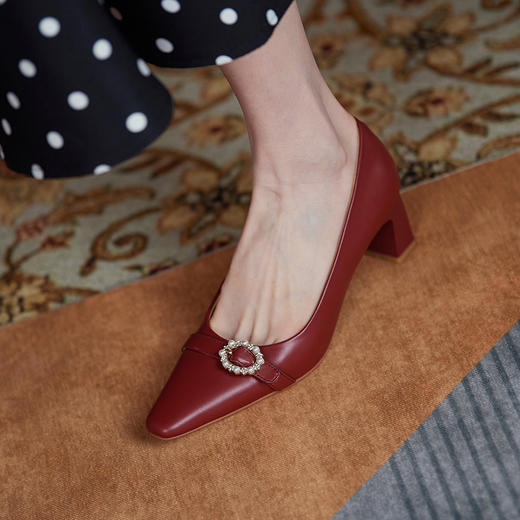 优雅百搭，真皮纯色浅口小皮鞋WC-M8975 商品图5