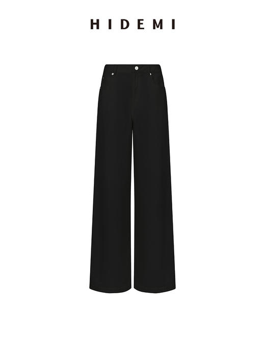 HIDEMI “天王裤”柔软水洗牛仔棉中低腰阔腿牛仔裤 白色/黑色/芝麻色 商品图8