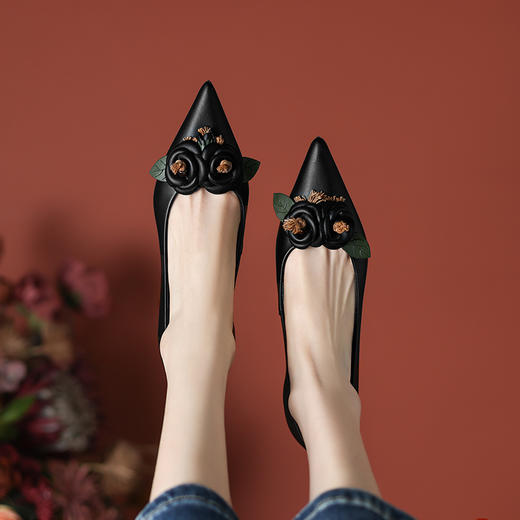 春季新款，里外全皮单鞋小香风高跟鞋FD8142 商品图11