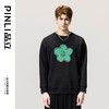 PINLI品立春季新款男士立体压烫钻圆领套头卫衣潮BG231109017 商品缩略图3