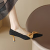 春季新款，尖头蝴蝶结高跟浅口单鞋NX-m1410 商品缩略图10