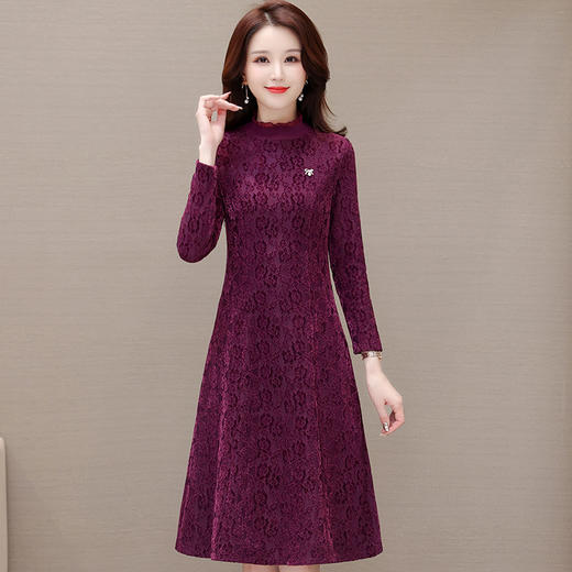 蕾丝时尚气质中长款打底A字裙QYM-SC158 商品图0