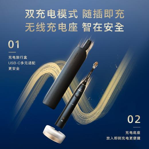 飞利浦(PHILIPS) 电动牙刷钻石AI刷 含皮质充电旅行盒  HX9996/13粉色 商品图4