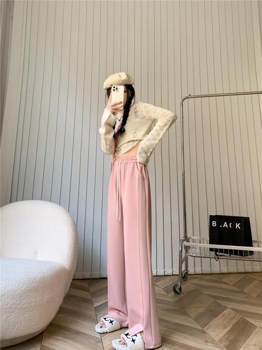 【YW】无忧购高腰弹力腰围空气棉云朵裤腿开叉阔腿裤8566  （2.17截单后7天发货)25年清仓捡漏 商品图2