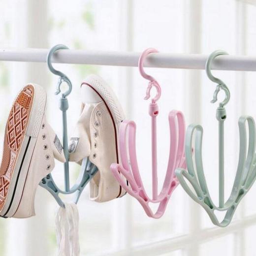 【超值2个装！可旋转式晒鞋器】双钩晾鞋架挂钩阳台晒鞋架，多功能晾衣架防风晾晒架，多功能鞋垫夹子窗外晾袜子置物架子，直播引流爆款夏日特价清仓 商品图0