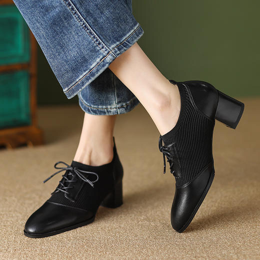 复古优雅，舒适粗跟百搭裸靴NJMK-K508 商品图7