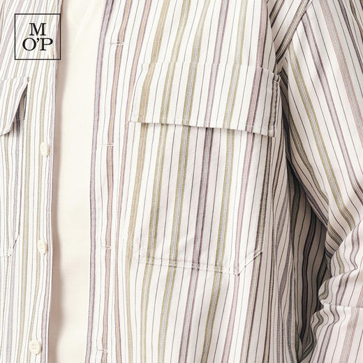 Marc O'Polo/MOP【商场同款】男士纯棉翻领衬衣彩色条纹长袖衬衫362725242130 商品图4