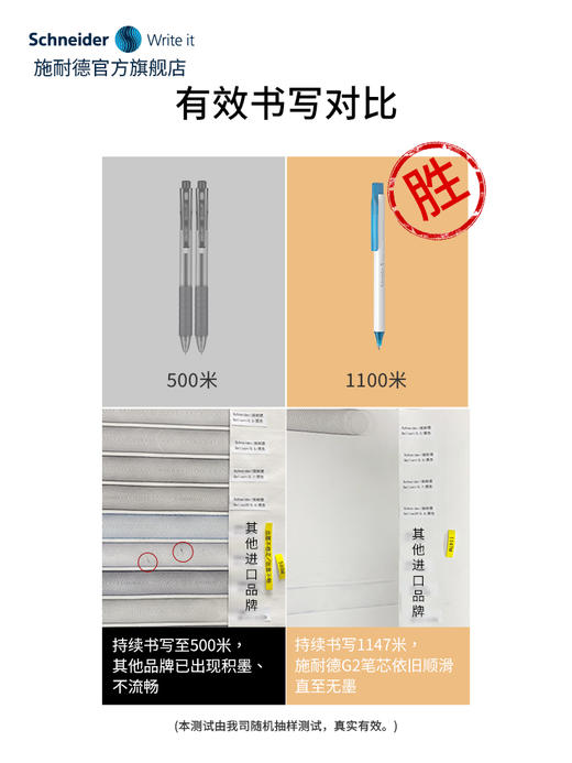 【多款式中性笔】Schneider 施耐德Fave学生考试用笔黑色0.5mm中性笔+替换芯学习用具文具 商品图10