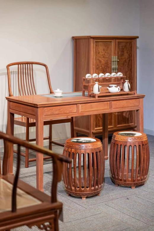 红桥红  家具严选  缅甸花梨(大果紫檀）  【120 三抽 湿泡桌】 商品图2