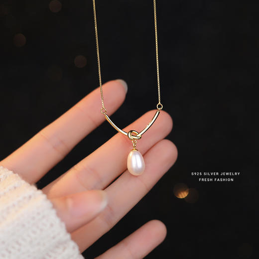 【绮烟】S925银绳结淡水珍珠项链【YXS-A2847】 商品图2