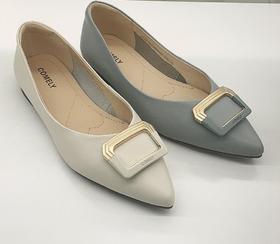 2楼康莉COMELY女鞋2023春季新款软牛皮平底尖头舒软女单鞋