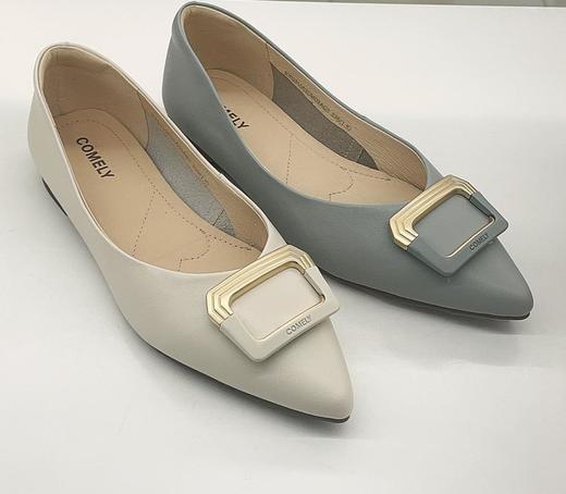 2楼康莉COMELY女鞋2023春季新款软牛皮平底尖头舒软女单鞋 商品图0