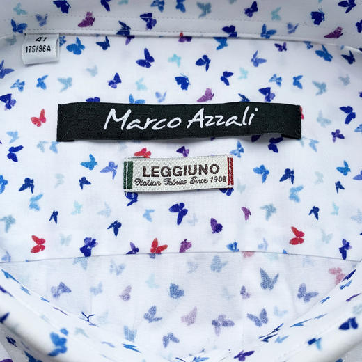 Marco Azzali 白底蝴蝶印花长袖衬衫 C3811300 商品图2