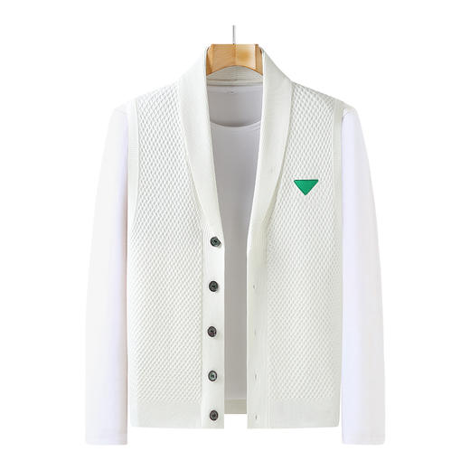 【 新款DBJ】大依优型大码男装春款翻领针织马甲开衫简约休闲坎肩宽松男百搭无袖 商品图3