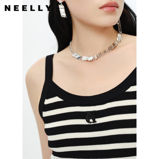 NEELLY纳俪商场同款吊带针织衫女修身短款套头简约内搭时尚百搭N23023A01113 商品图2