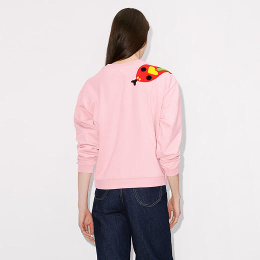 KENZO 高田贤三 女士棉质动物刺绣徽标长袖卫衣 粉色 FD52 SW044 4MF 30 商品图2
