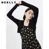 NEELLY纳俪商场同款春季新款针织衫女黑色显瘦短款开衫防晒上衣N23023A01115 商品缩略图1