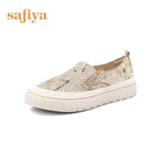 Safiya/索菲娅 2023年春季新款透气蕾丝慵懒度假风一脚蹬休闲厚底渔夫鞋SF31111133 商品图11