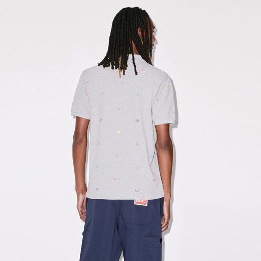 KENZO 高田贤三 男士棉质“KENZO PIXEL”修身版短袖 POLO 衫 浅灰色 FD55 PO005 4PU 94 商品图2