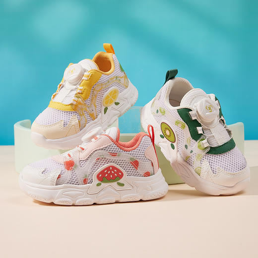 卡特兔儿童运动鞋男童2023秋季网眼透气旋钮篮球鞋女童跑步鞋 商品图3