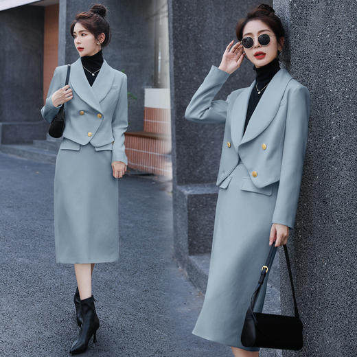 复古气质小香风西装韩系感春秋通勤两件套HR-WHA1389 商品图5