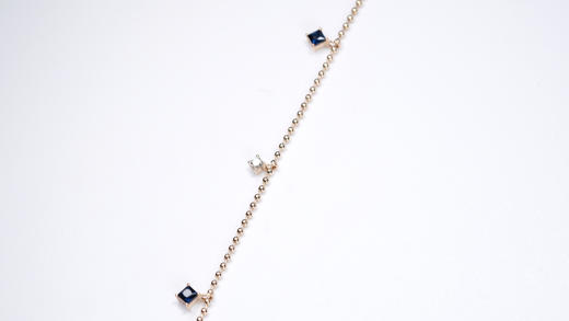 18K 蓝宝石钻石满天星项链 锁骨链 商品图1