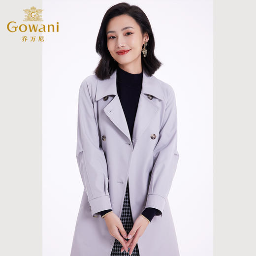 乔万尼新款风衣外套女收腰气质中长款英伦风EF3A825 商品图1